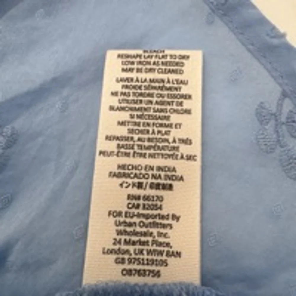 FREE PEOPLE Blue Crochet Peasant Blouse (see measurements)